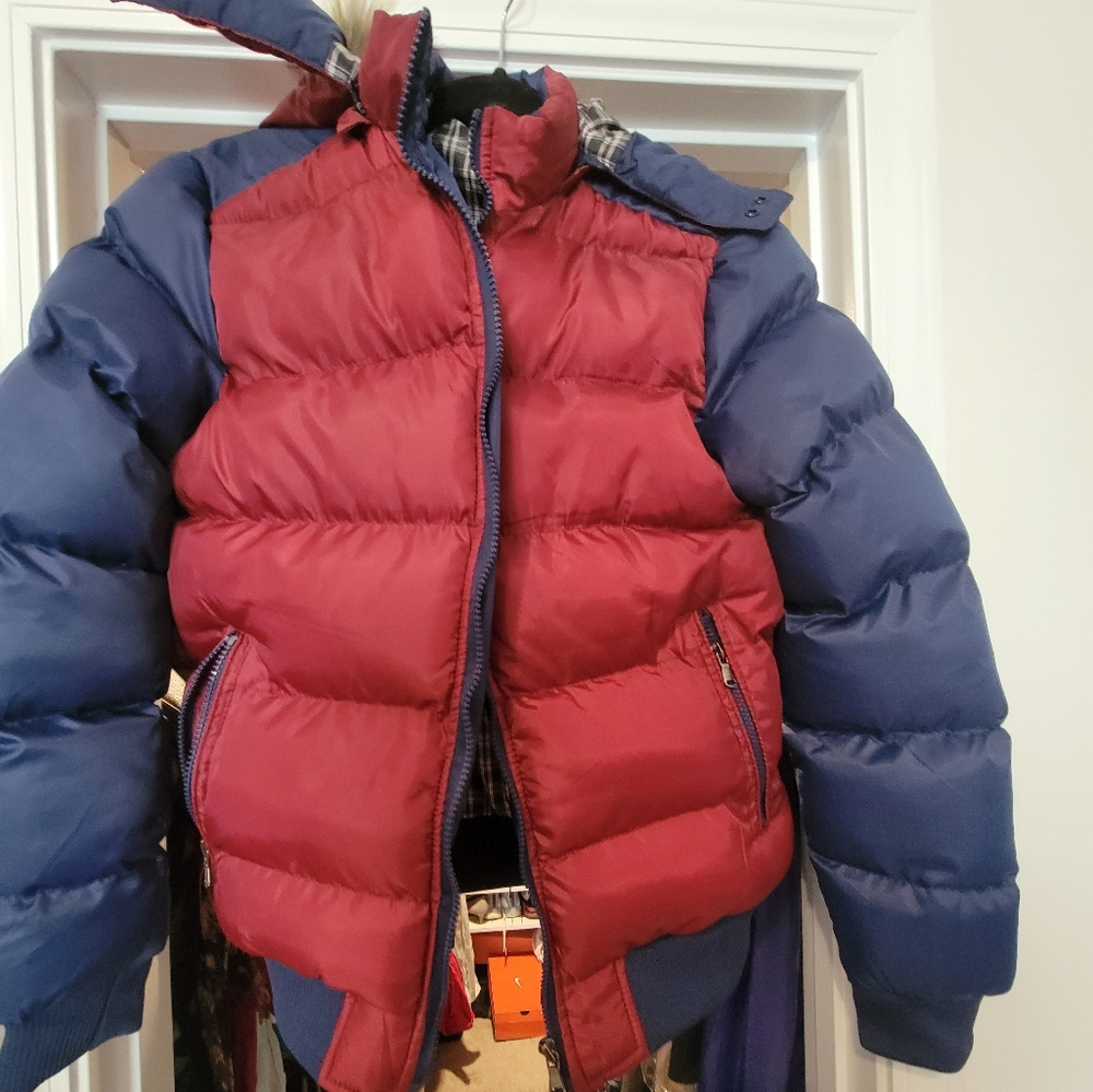 Red and Blud men's XL thick winter jacket never warn